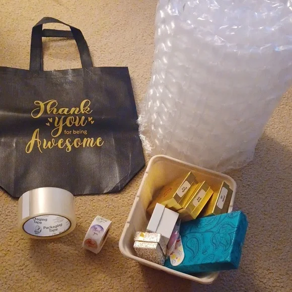 Supplies Seller Thank You Stickers Packing Tape Jewelry Storage Shipping Boxes - Picture 1 of 8